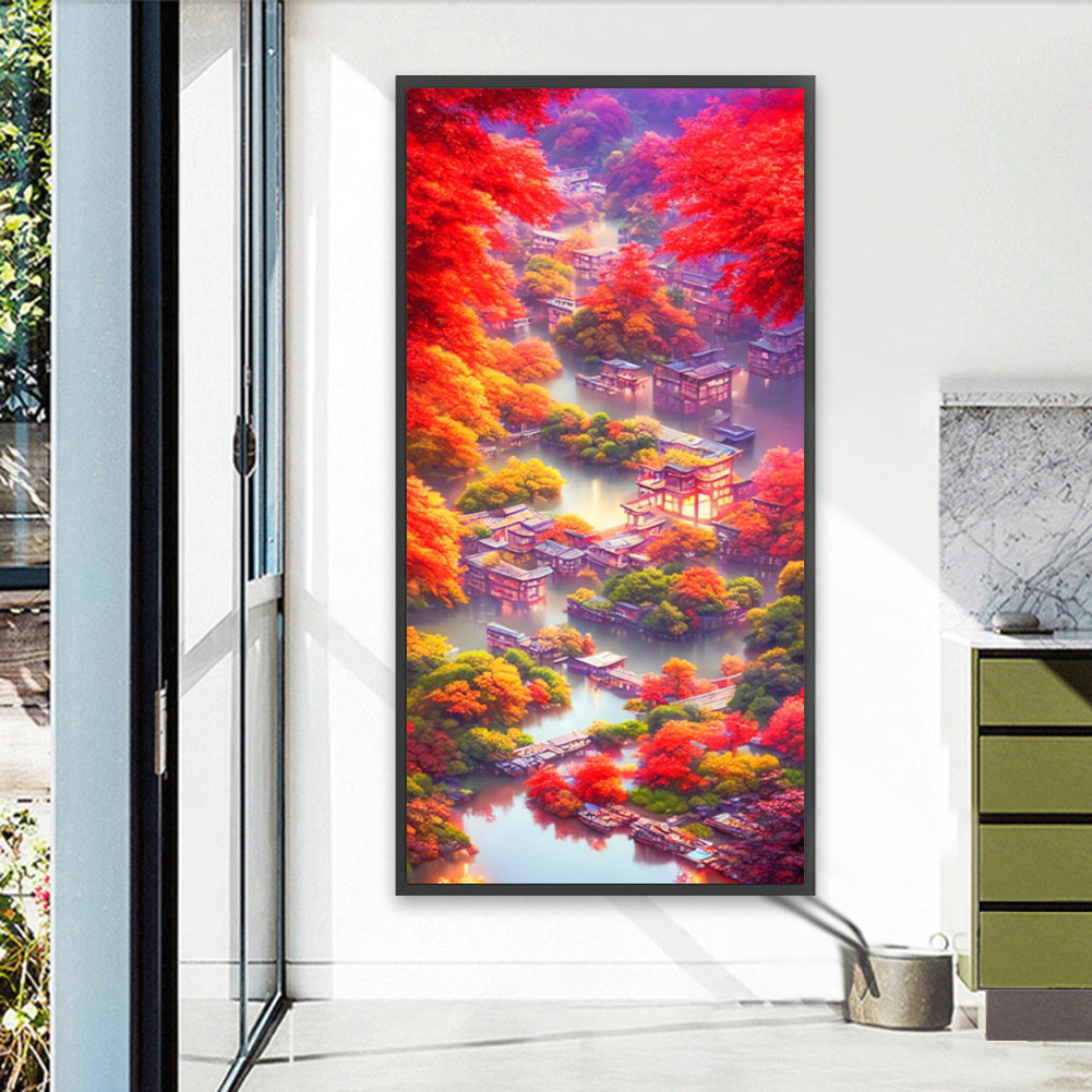 Oriental Water Village - Full AB Round Drill Diamond Painting 40*80CM