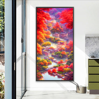 Oriental Water Village - Full AB Round Drill Diamond Painting 40*80CM