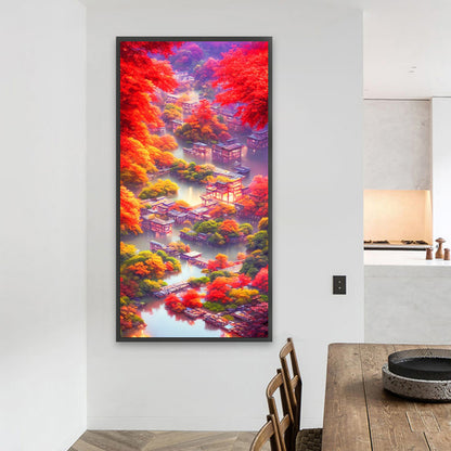 Oriental Water Village - Full AB Round Drill Diamond Painting 40*80CM