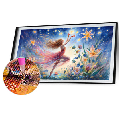 Girl - Full Round Drill Diamond Painting 70*40CM