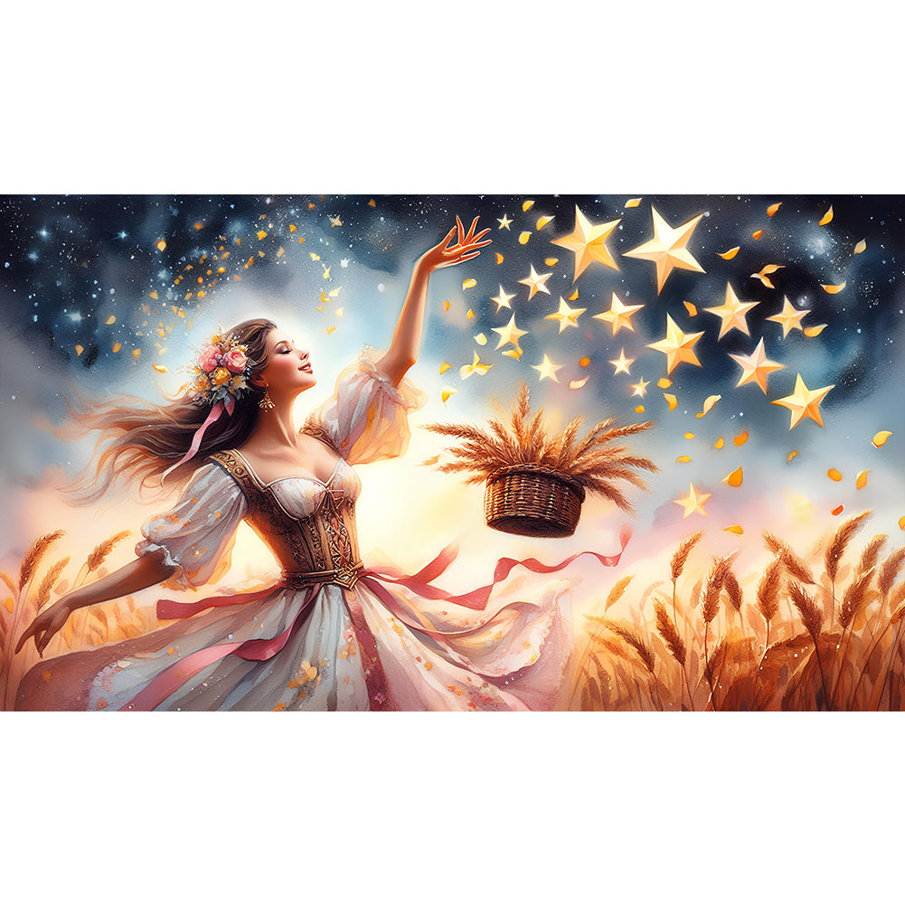 Girl - Full Round Drill Diamond Painting 70*40CM