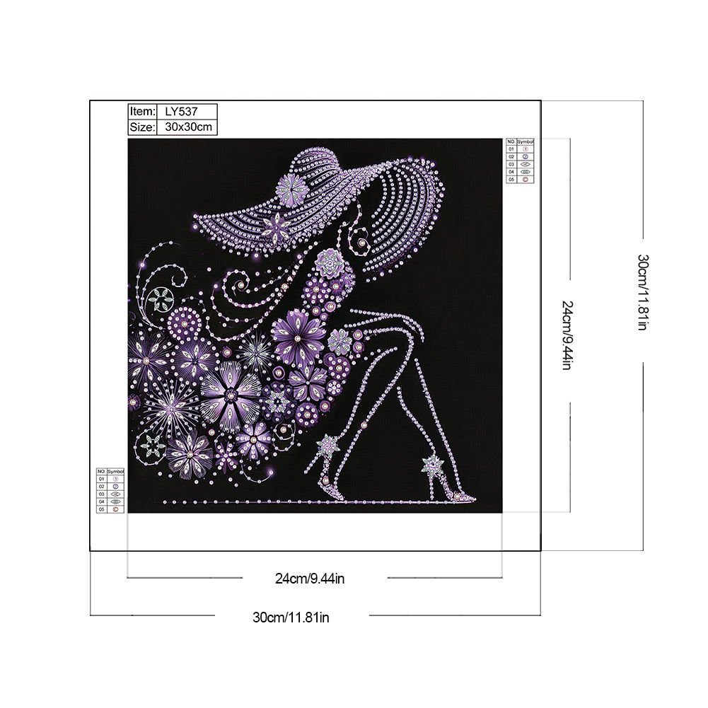 Elegant Lady - Special Shaped Drill Diamond Painting 30*30CM