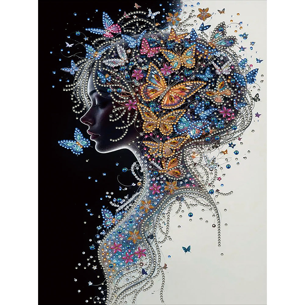 Butterfly Woman - Special Shaped Drill Diamond Painting 30*40CM