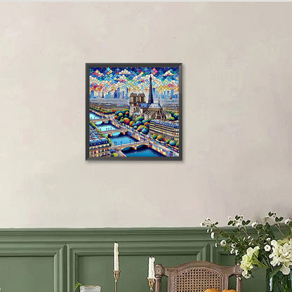 Eiffel Tower In Daytime - Full Round Drill Diamond Painting 40*40CM