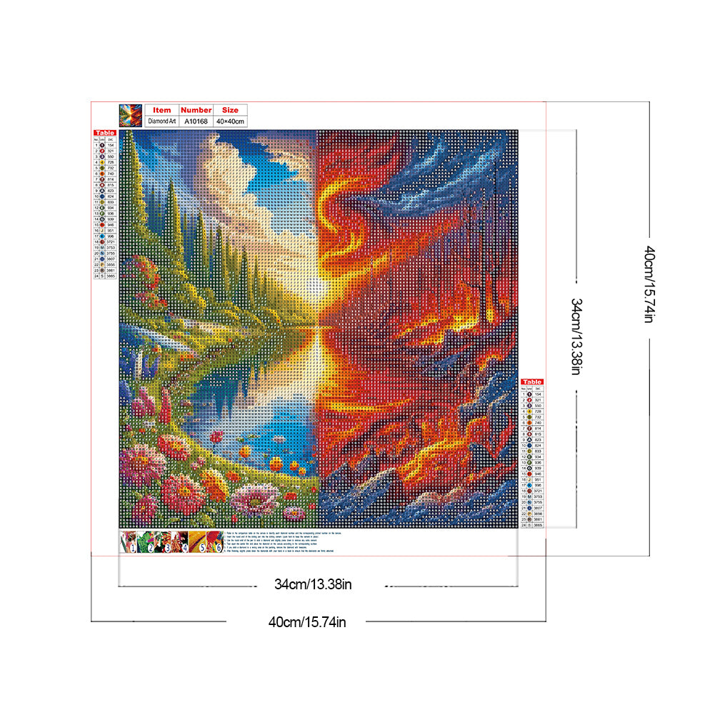 Landscape Painting Of Rebirth And War - Full Round Drill Diamond Painting 40*40CM