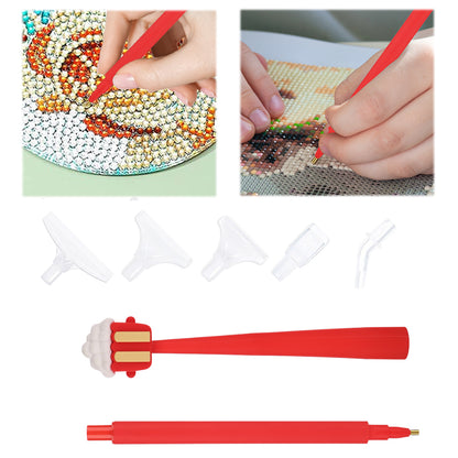 Cartoon Diamond Painting Pen Diamond Art Drill Pen with 6 Pen Tips DIY Supplies