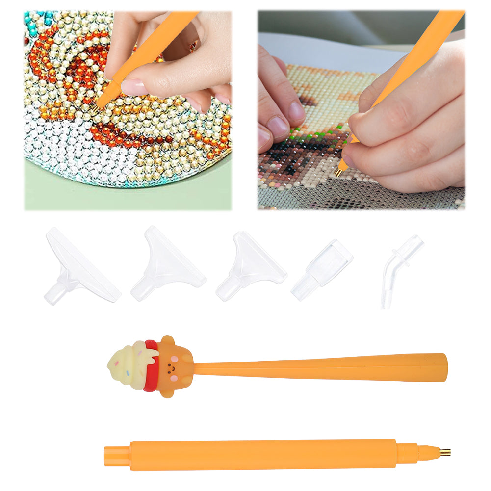 Cartoon Diamond Painting Pen Diamond Art Drill Pen with 6 Pen Tips DIY Supplies