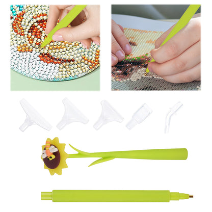 Cartoon Diamond Painting Pen Diamond Art Drill Pen with 6 Pen Tips DIY Supplies
