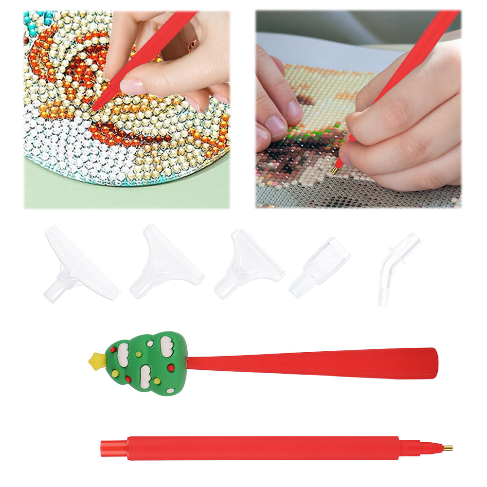 Cartoon Diamond Painting Pen Diamond Art Drill Pen with 6 Pen Tips DIY Supplies