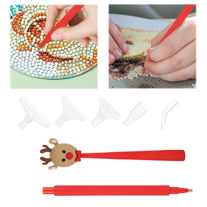 Cartoon Diamond Painting Pen Diamond Art Drill Pen with 6 Pen Tips DIY Supplies