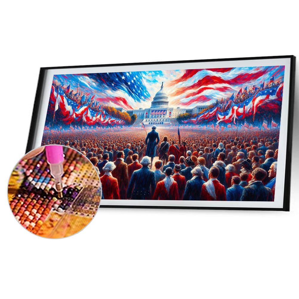 Thousands Of People Gathering - Full Round Drill Diamond Painting 70*40CM