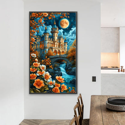 Castle Under The Moonlight - Full Round Drill Diamond Painting 40*70CM