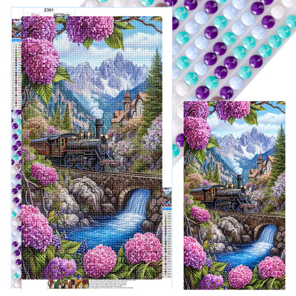 Train Scenery - Full Round Drill Diamond Painting 40*70CM
