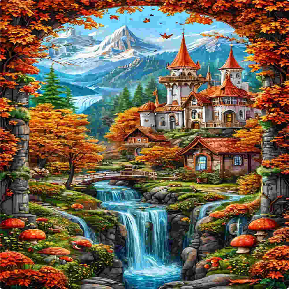 Castle Scenery - Full Round Drill Diamond Painting 40*70CM
