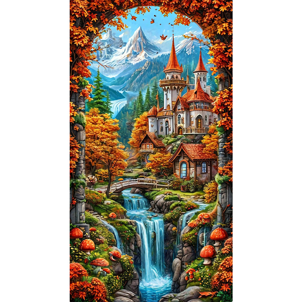 Castle Scenery - Full Round Drill Diamond Painting 40*70CM