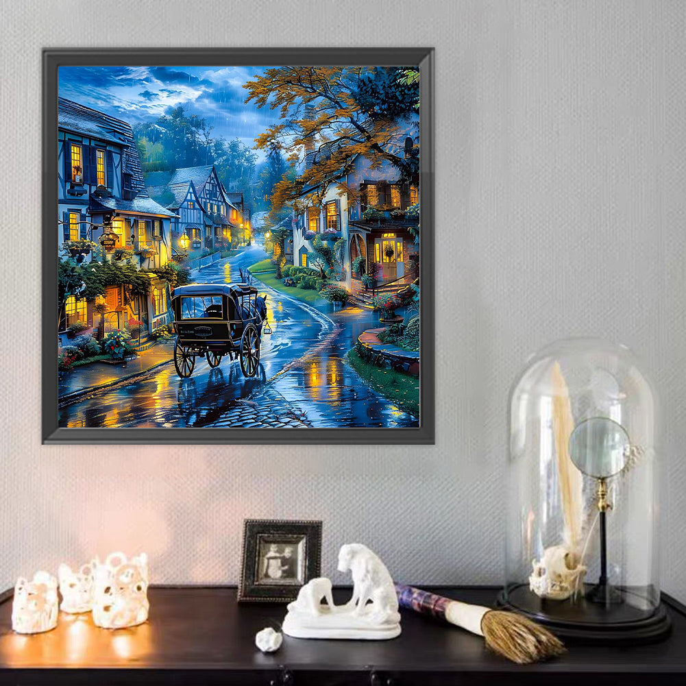 Night Scenery Of Street - Full Round Drill Diamond Painting 50*50CM