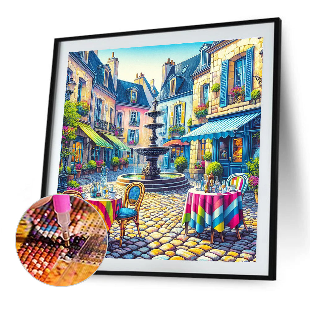Street Scenery - Full Round Drill Diamond Painting 50*50CM