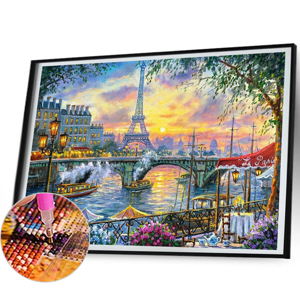 Eiffel Tower - Full Round Drill Diamond Painting 50*35CM