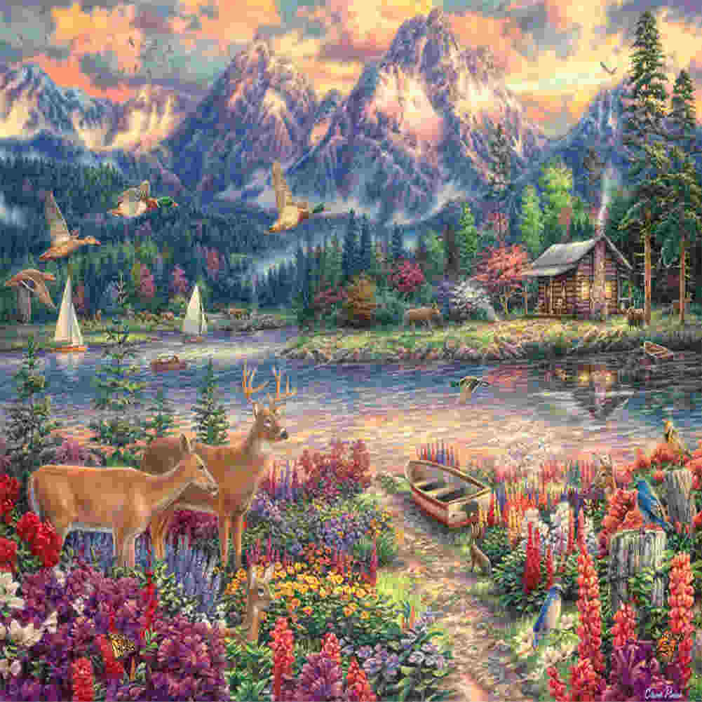 Natural Scenery - Full Round Drill Diamond Painting 50*35CM
