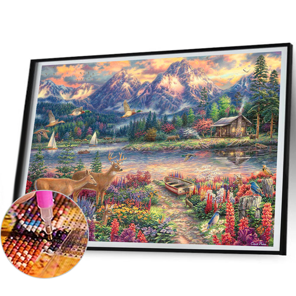 Natural Scenery - Full Round Drill Diamond Painting 50*35CM