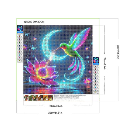 Luminous Hummingbirds - Full Round Drill Diamond Painting 30*30CM