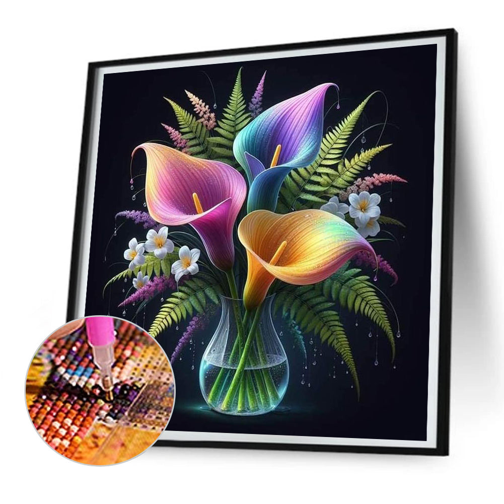 Luminous Flowers - Full Round Drill Diamond Painting 30*30CM