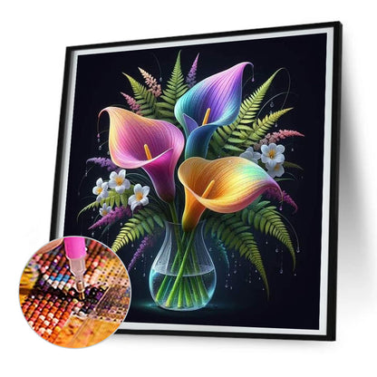 Luminous Flowers - Full Round Drill Diamond Painting 30*30CM