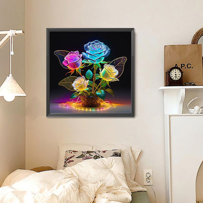Luminous Roses - Full Round Drill Diamond Painting 30*30CM