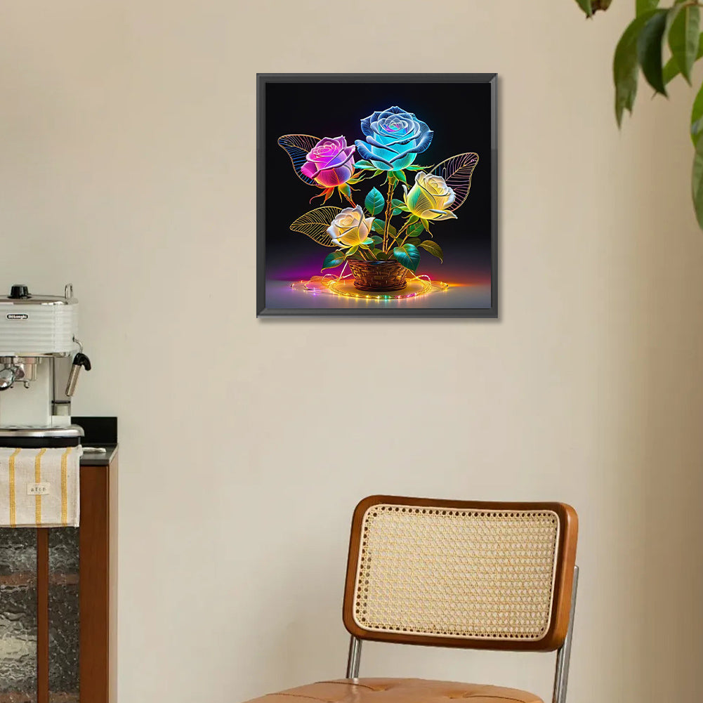 Luminous Roses - Full Round Drill Diamond Painting 30*30CM