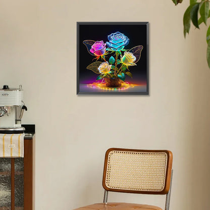 Luminous Roses - Full Round Drill Diamond Painting 30*30CM