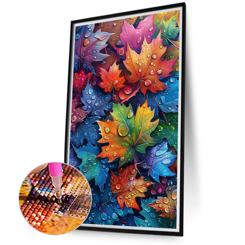 Colorful Maple Leaves - Full Round Drill Diamond Painting 40*70CM