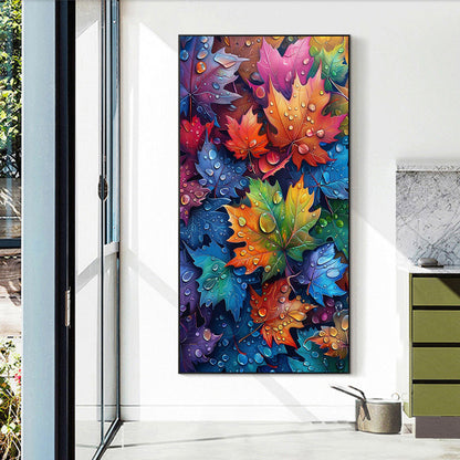 Colorful Maple Leaves - Full Round Drill Diamond Painting 40*70CM