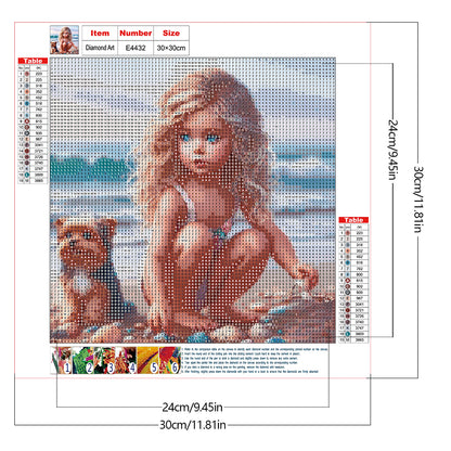 Girl And Dog - Full Round Drill Diamond Painting 40*40CM