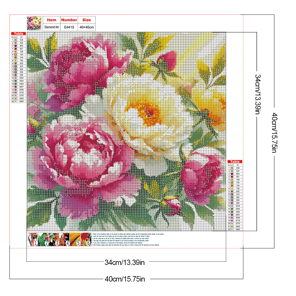 Flower - Full Round Drill Diamond Painting 40*40CM