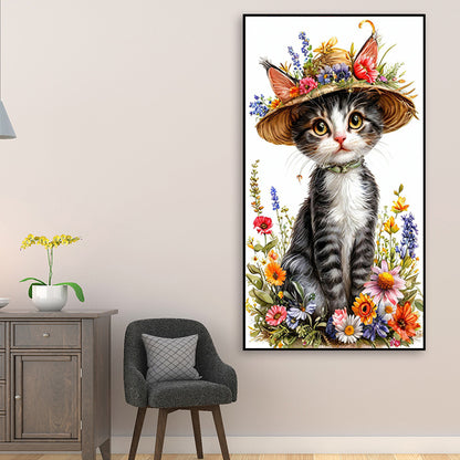 Cat - Full Round Drill Diamond Painting 30*50CM