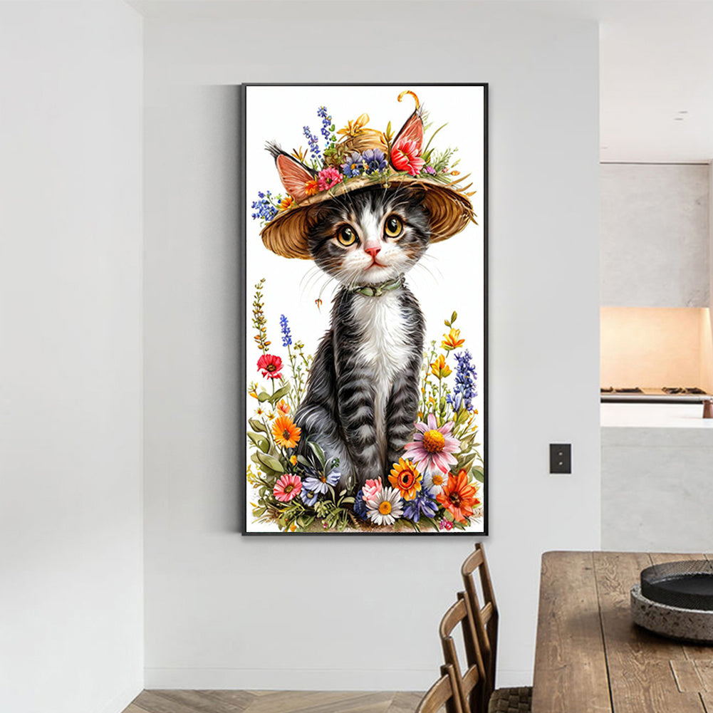 Cat - Full Round Drill Diamond Painting 30*50CM