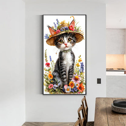 Cat - Full Round Drill Diamond Painting 30*50CM