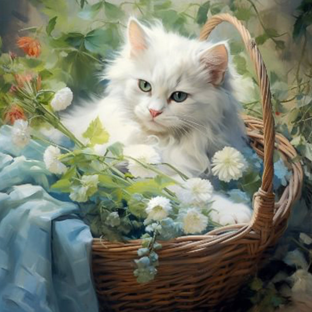Cat - Full Round Drill Diamond Painting 40*40CM