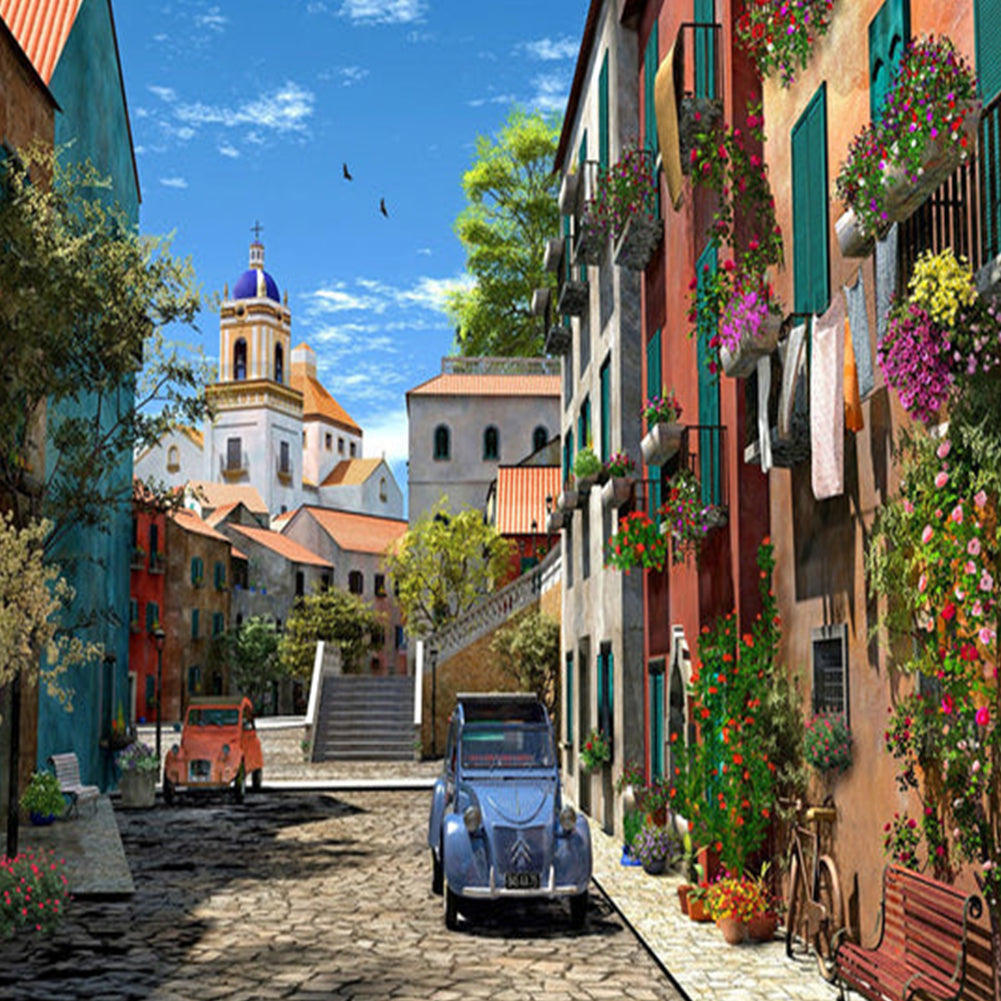 Town - Full Round Drill Diamond Painting 40*40CM