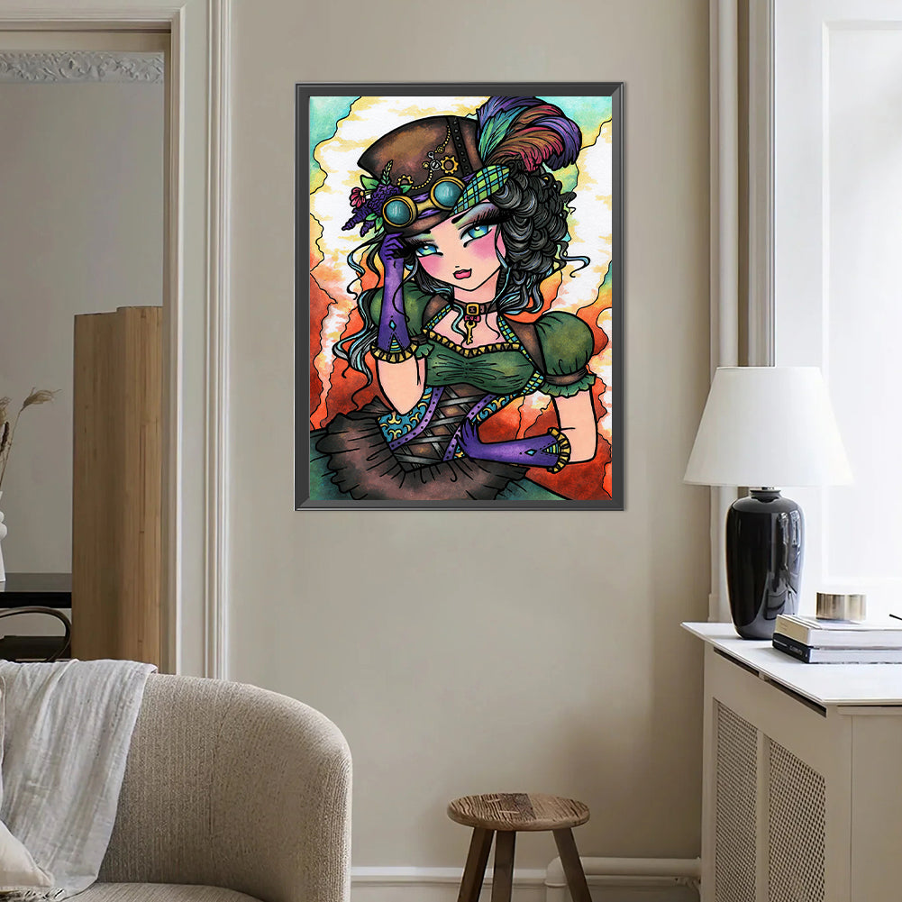 Girl - Full Round Drill Diamond Painting 40*50CM