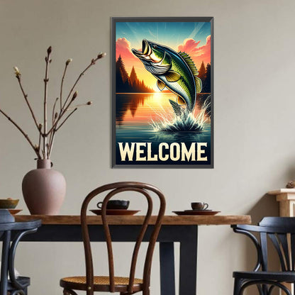 Fishing - Full Round Drill Diamond Painting 30*45CM