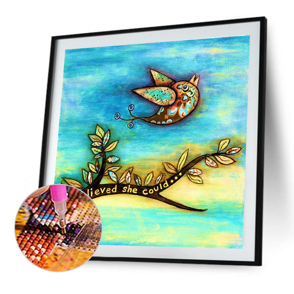 Birds On Branches - Full Round Drill Diamond Painting 30*30CM