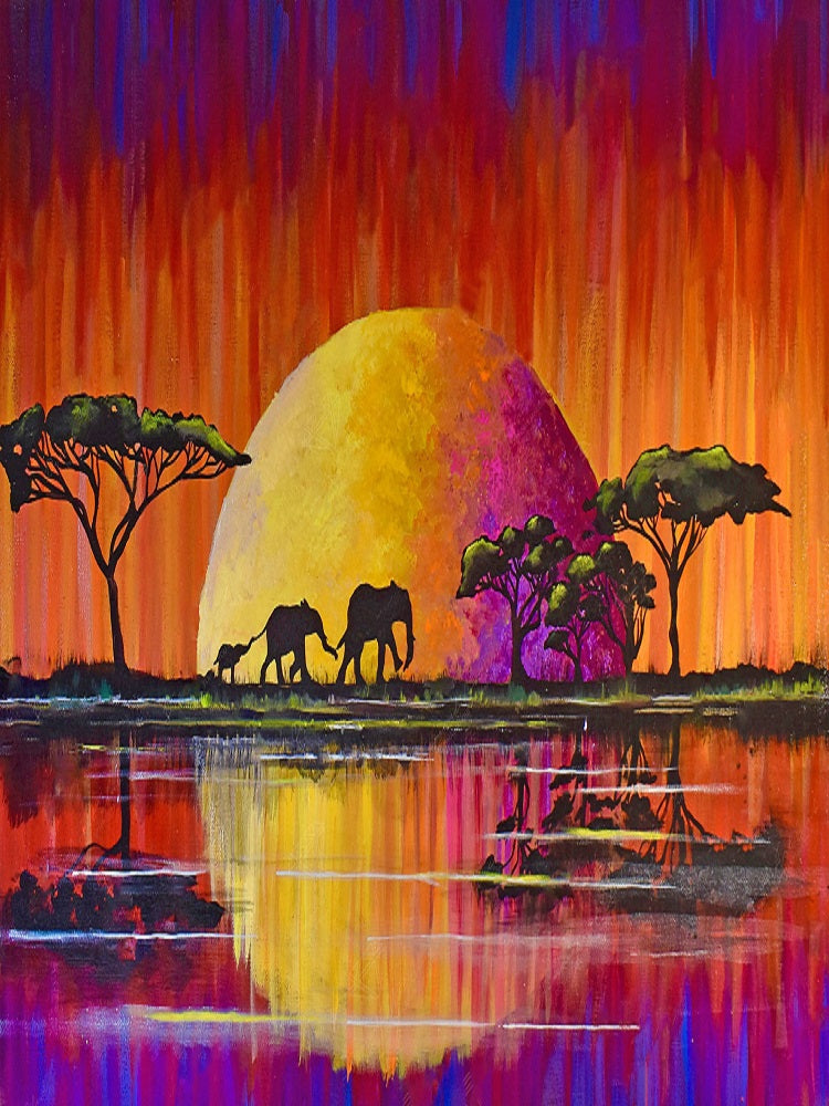 Elephant - Full Round Drill Diamond Painting 40*50CM