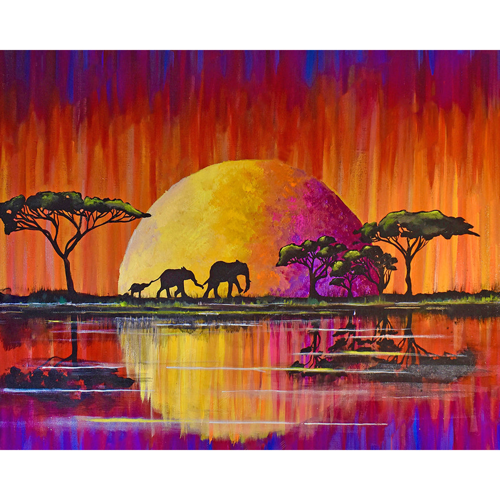 Elephant - Full Round Drill Diamond Painting 40*50CM
