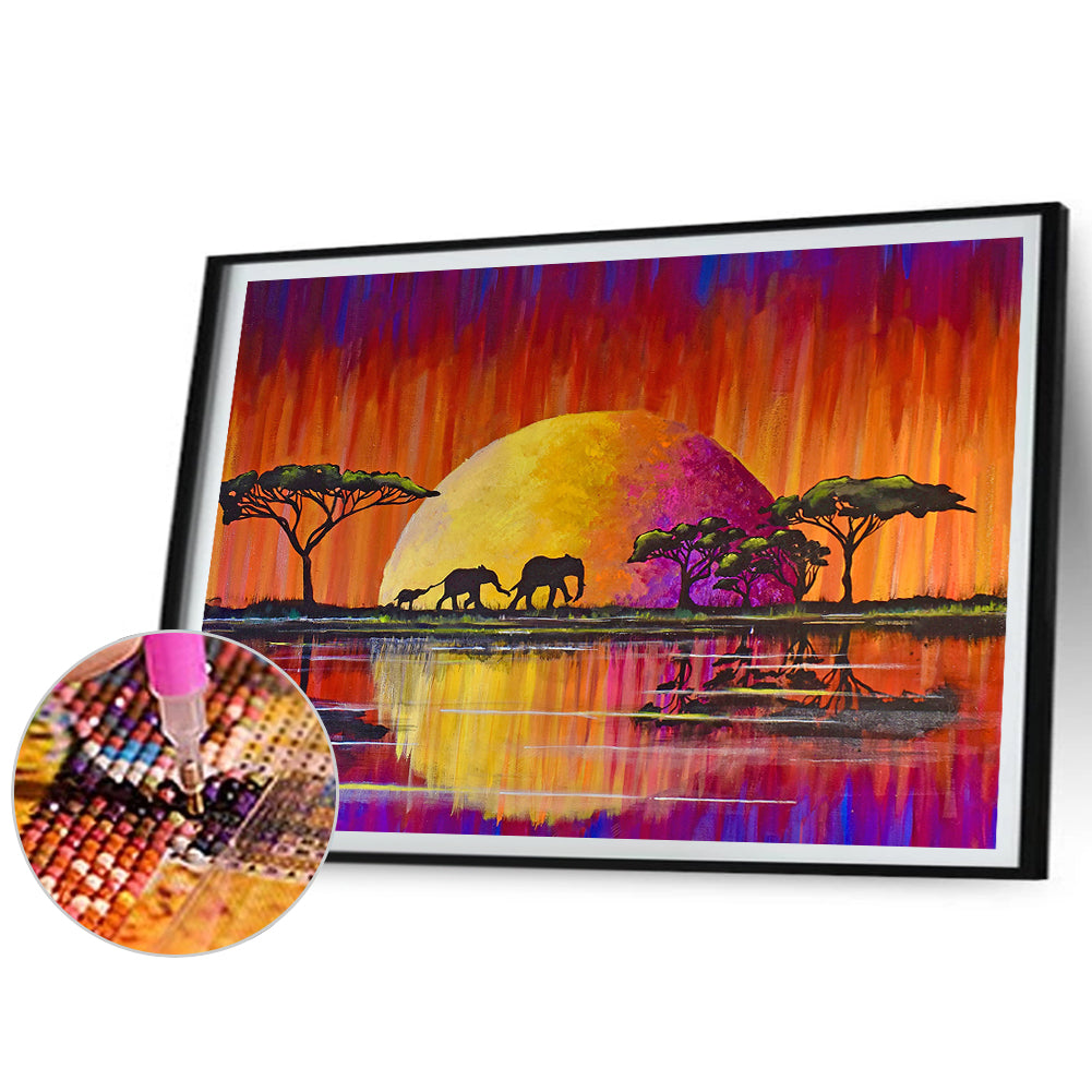 Elephant - Full Round Drill Diamond Painting 40*50CM