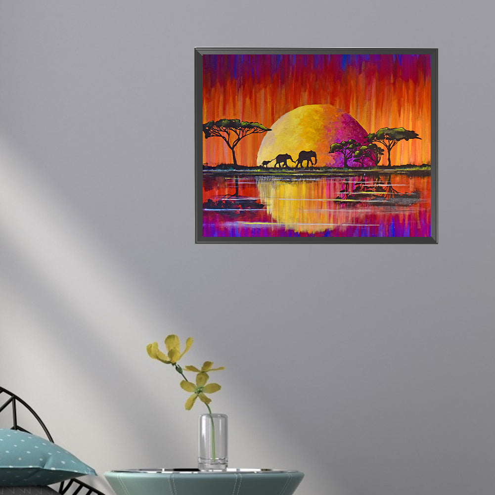 Elephant - Full Round Drill Diamond Painting 40*50CM