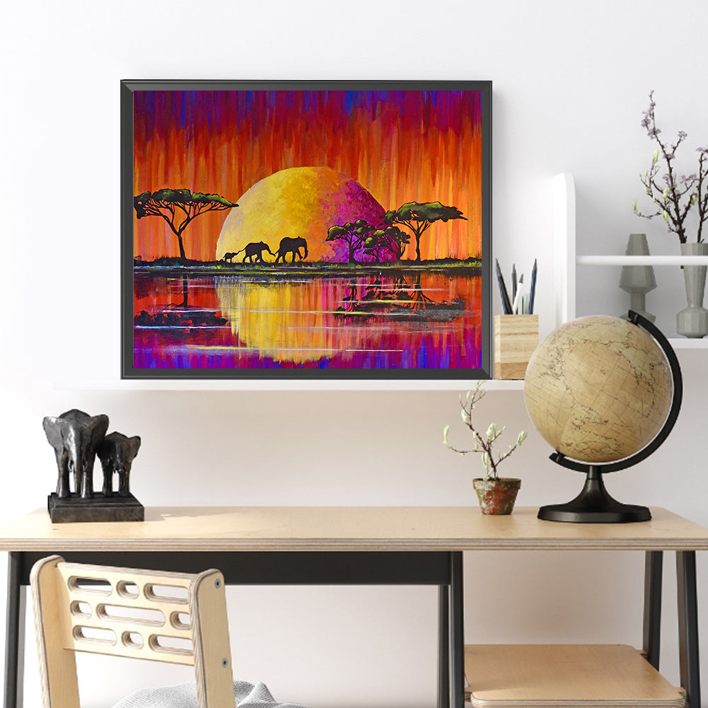 Elephant - Full Round Drill Diamond Painting 40*50CM