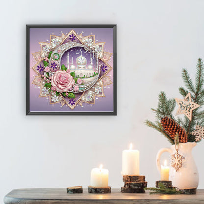Flower Crescent - Special Shaped Drill Diamond Painting 30*30CM