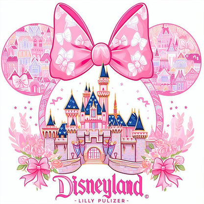 Pink Disney Castle - Full AB Round Drill Diamond Painting 40*40CM