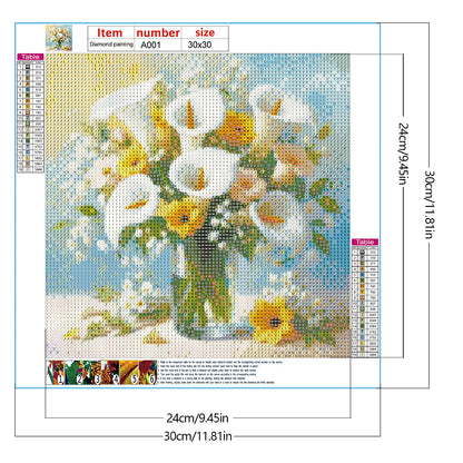 Cara Lily - Full Round Drill Diamond Painting 30*30CM